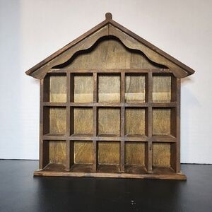 Rustic Brown Wooden Wall Tinket Shelf